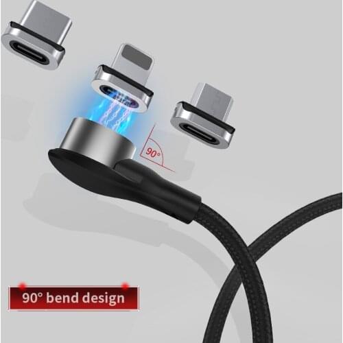 3A Magnetic USB Cable For iPhone 12 11 Xiaomi Samsung Type C Cable for Huawei LED Fast Charging Charge Micro USB Cable Cord Wire