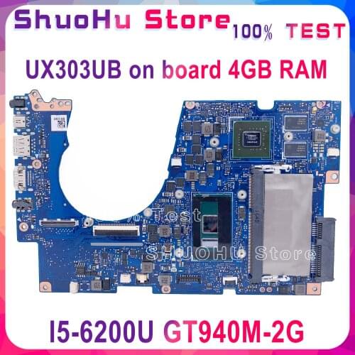 KEFU UX303UB Motherboard For ASUS UX303UB UX303U UX303UA Laptop Motherboard original notebook 4G I5-6200U GT940M-2GB 100% Test