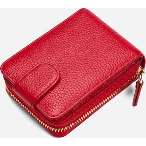 New multi-color real wallet card holder multi-function zipper coin purse large capacity male and female business card holder