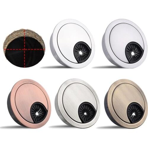 Zinc Alloy Desk Wire Hole Cover Base PC Computer Desk Round Computer Grommet Table Hole Cover Wire Tidy Grommet Cable Organizer