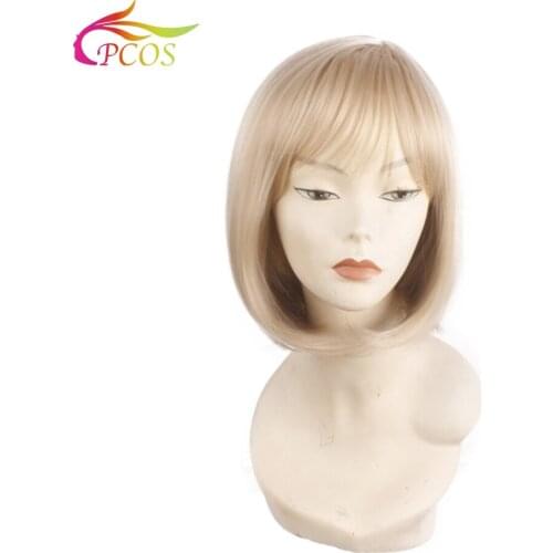 Blonde Wig Straight Wavy Curly Synthetic Wigs for Women Short Bobo Wig Glueless Cosplay Hair Wig Free wig cap