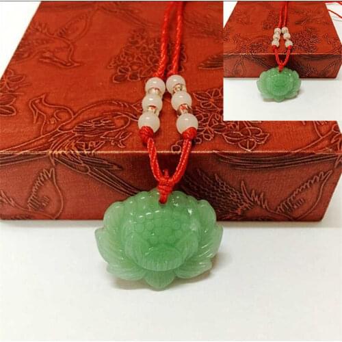 Lotus Pendant Fashion Pendant Lotus Lucky Necklace Fashion Charm Green