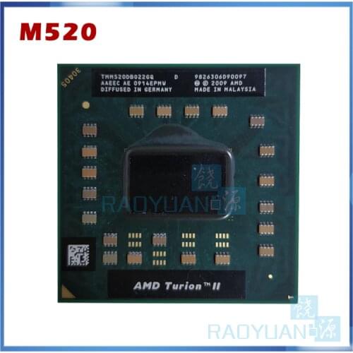 AMD Turion II Ultra Mobile M520 Processor 2.3GHz 1MB L2 Cache Socket S1 (S1g3) PGA638 M520 TMM520DBO22GQ Laptop CPU