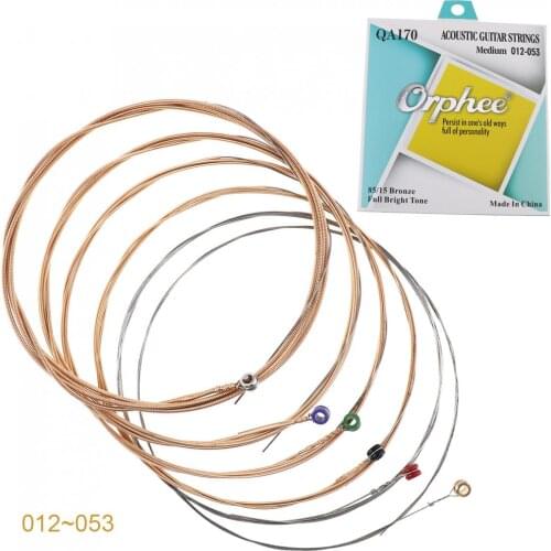 QA170 Hexagonal Alloy Acoustic Guitar Strings with 85/15 Phosphor Bronze Color End-Ball Guitar Strings Hot