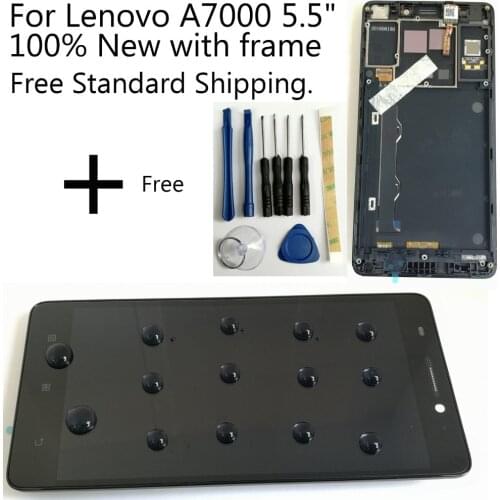 Shyueda 100% New with frame 5.5 inch For Lenovo A7000 5.5" 720 x 1280 pixels IPS LCD Display Touch Screen Digitizer With Tools