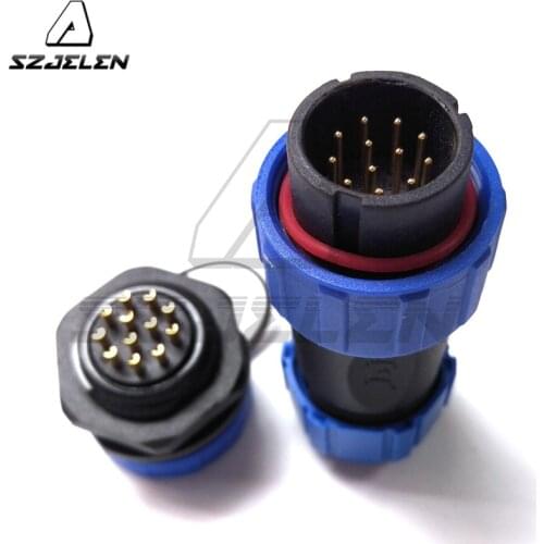SP2110/SY2112, Waterproof Aviation Cable Connector Plug + Socket 12 Pins IP68, LED power cable wire connector