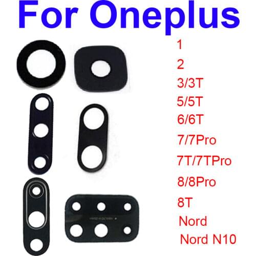 Back Camera Glass Lens With Sticker For Oneplus X 1 2 3 3T 5 5T 6 6T 7 7T 8 8T Pro Nord Rear Camera Glass Lens Replacement Parts
