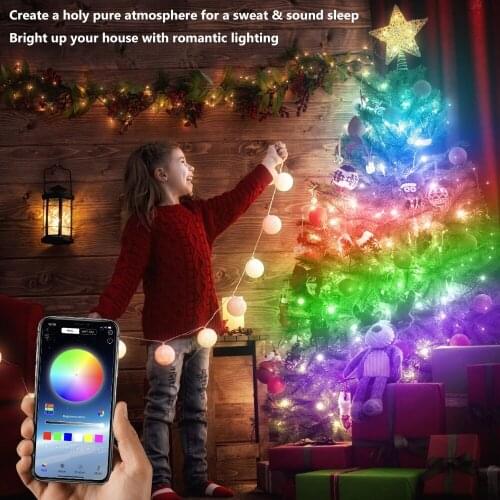 Bluetooth APP usb LED String Light Christmas Tree Lights SK6812 WS2812B IC Rainbow RGB Individually Addressable 5M 10M 20M 5V