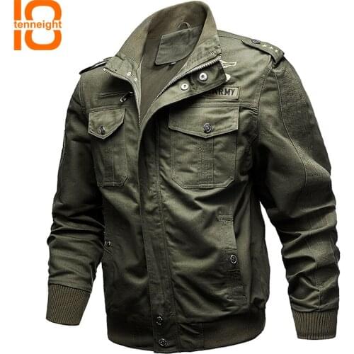 TENNEIGHT Men Military Jacket Winter Autumn Bomber Jacket Male Air Force Men Windbreakers Cotton Tactical Jacket hiking Coat