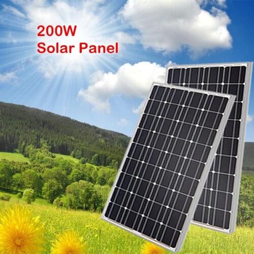 Solid Solar Panel 100w 1pcs 2pcs 18V 12V Rigid Solar Panel Monocry Solar cell total power 200W