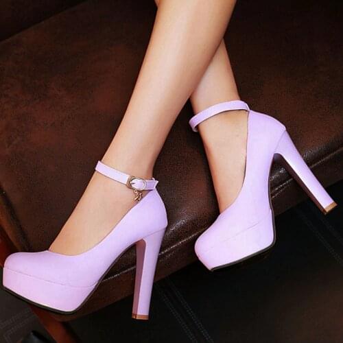 Sarairis 2020 Large Size 32-43 High Heels Party Wedding Office Ladies Pumps Shoes Platform Ankle-Strap Shoes Women