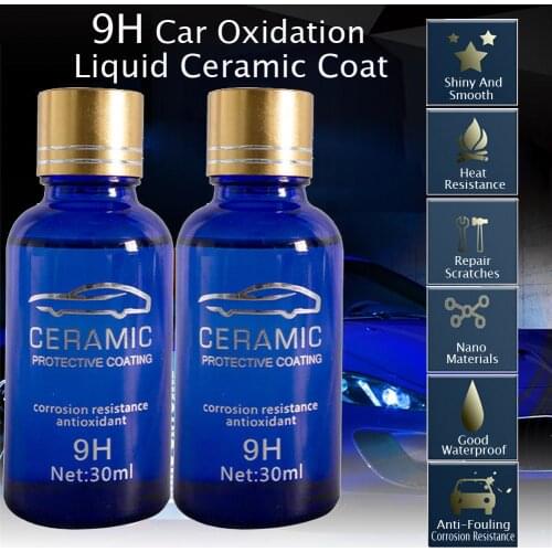 2PCS 9H Car Oxidation Liquid Ceramic Coat Super Hydrophobic Glass Coating Set Polysiloxane and Nano materials Care Multicolor H9