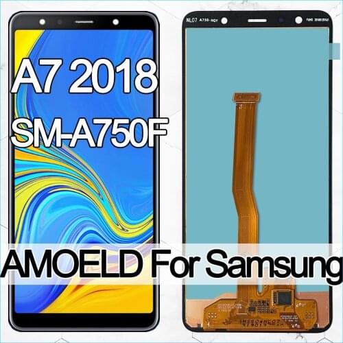 6.0'' Super AMOLED LCD For Samsung Galaxy A7 2018 A750 SM-A750F A750F lcd Display With Touch Screen Assembly Replacement Part