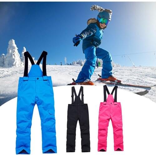 Winter Skiing Pants Waterproof Snow Hiking Trousers Thicken Warm Winter Pants Cold Insulated Pants for Children Kids Boys Girls
