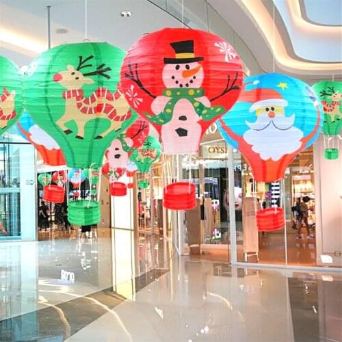 1PC 30cm Rainbow Hot Air Balloon Paper Lantern for Birthday Party Lantern Wedding Christmas Decor DIY Craft Gift Hanging Lantern