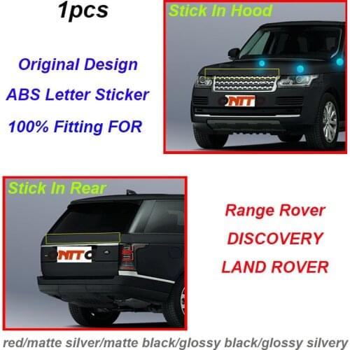 1pcs Car Styling Letter Front Hood Sticker Rear Trunk Boot Decal Label Glossy black/matte silvery/red/black/silvery
