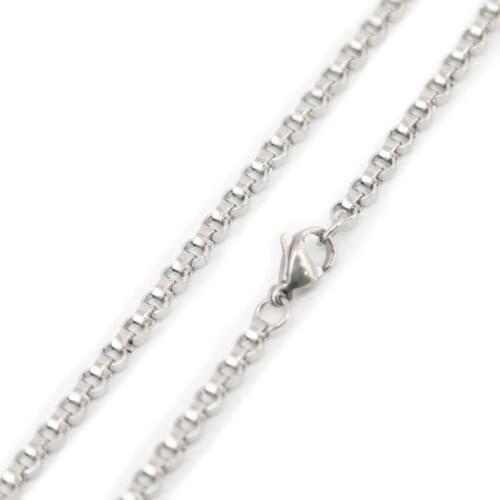 10pcs super lowest price 24inch 3.2*1.4mm Silver Stainless Steel necklace round Chains for women men