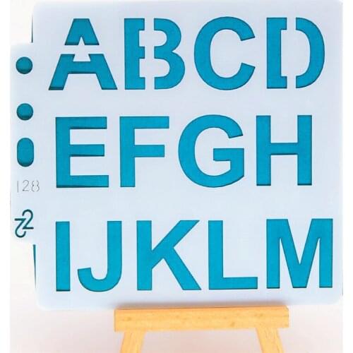 14*13CM English Alphabet Shield DIY Cake Scrapbook Stencils Hollow Embellishments Printing Lace Ruler Valentines Day