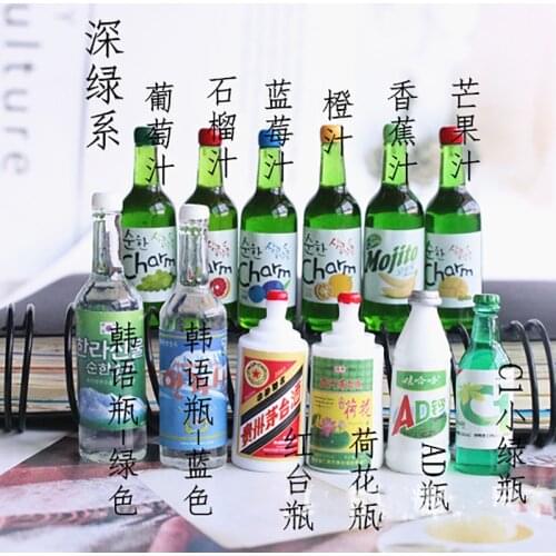 6pcs 1/6 Scale Simulation Mini Wine or Milk Drink Bottle Miniatural food for blyth BJD Doll House Kitchen Decor toys