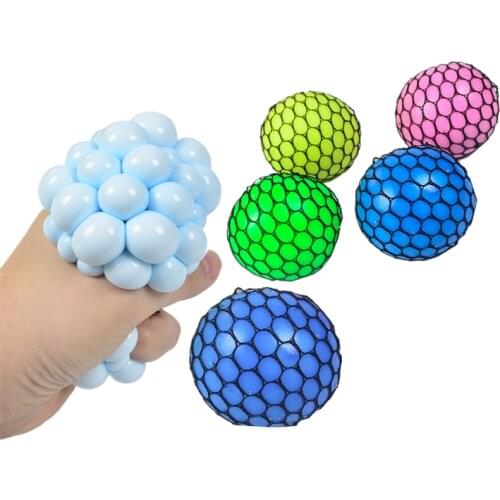 6cm Vent Ball Mesh Powder Grape Balls Relieve Pressure Kid Hand Fidget Toy Children Squeeze Decompression Toys Adults Child Gift
