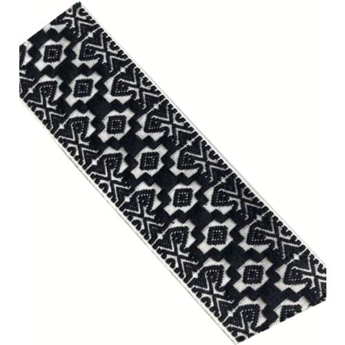 6yards/lots Woven Jacquard Ribbon cotton Trims black white geometric pattern for Guitar straps clothing accessory 5cm LS-2705