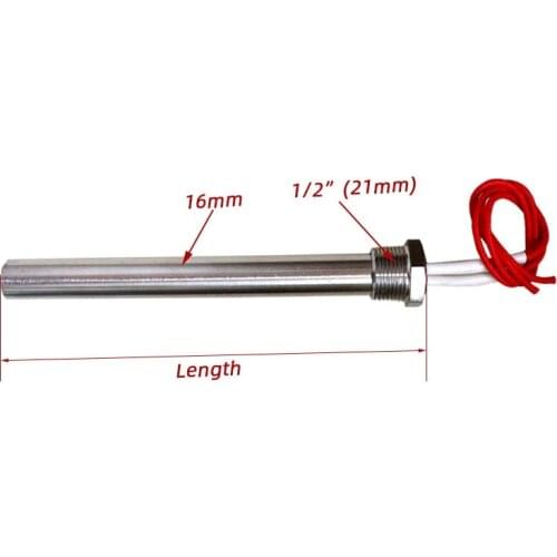 60v 200W/500W/1000W Cartridge Heater 1/2" Thread SUS304 Water Heating Element Immersion Tubular Heater Pipe