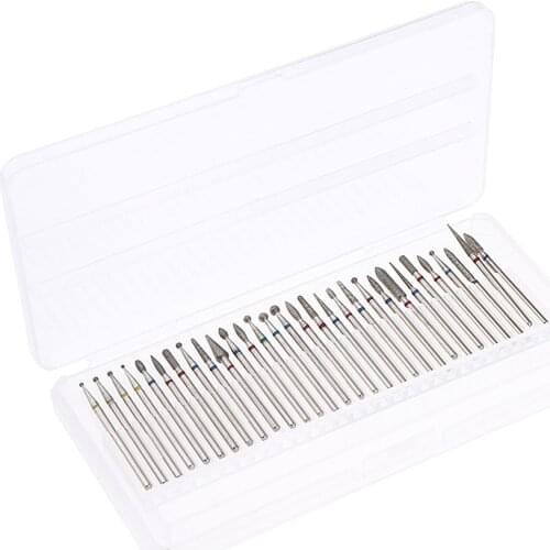 30pcs Diamond Nail Drill Bits Nails Manicure Machine Tungsten Steel Bit Set