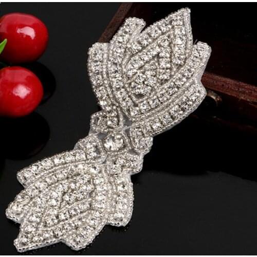 Cusack Silver Bead Crystal Rhinestone Applique for Wedding Dress Clothes Bags Hat Sewing Accessories Lace Trim