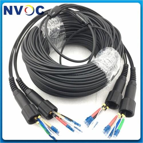 4/6/8/12cores 50M 100M 150M MM OM3-150 OM3-300,LSZH,1Pcs PDLC/UPC(4Fibers) to PDLC 4C 4Fiber Armored Patch Cord Cable