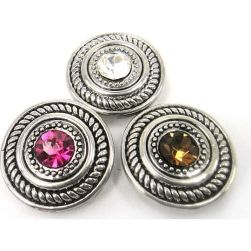 Free shipping 1.8-2cm shiny three color CZ stone Crystal charm DIY button metal charms