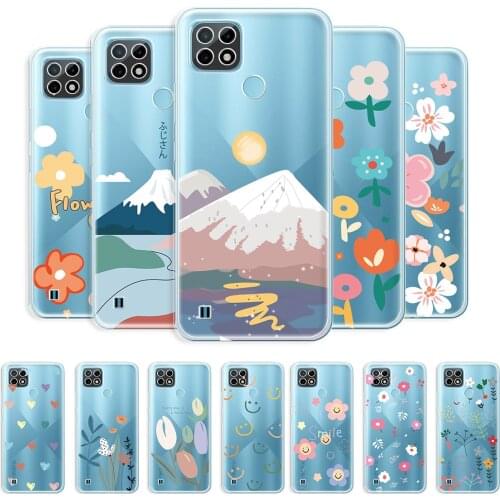 For OPPO Realme C21 Case Clear Phone Case For Realme C21 Scenery Style Back Cover For OPPO Realme C21 Transparent Fundas RMX3201