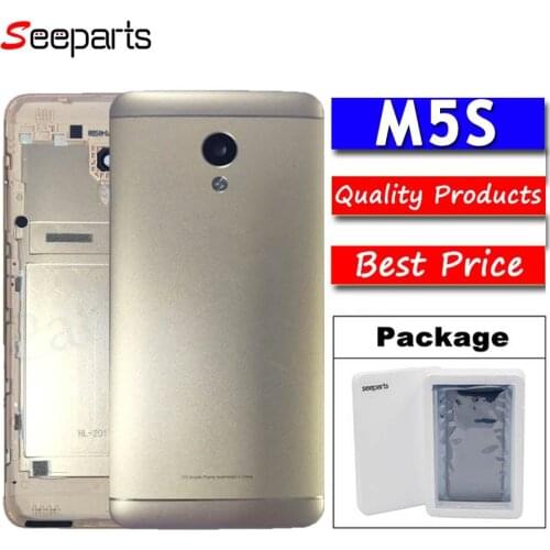 Mobile Phone Housings Replacement M612H battery cover case Meizu m5s 5s 5.2 inch phone housing case with camera Lens Meilan 5S