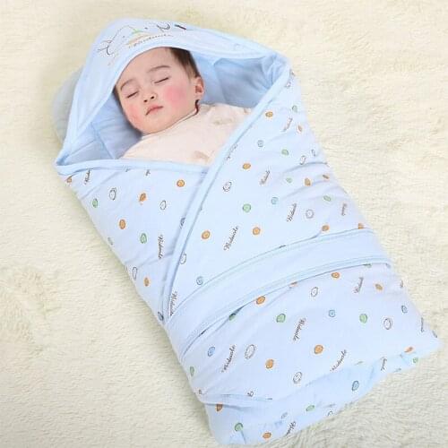 Baby Blanket Soft Cotton Swaddle Thick Warm Envelopes Newborns Quilt Hooded Sleeping Bag for Infant Bedding Kid Bebe90x90cm