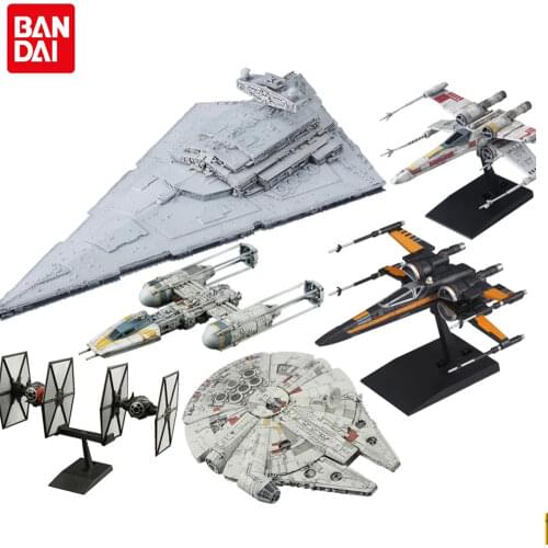 BANDAI Star Wars Original Millennium Falcon X-wing starfighter Star Destroyer Mechanical collection Anime Action & Toy figures