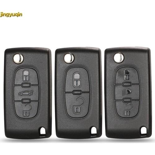 Jingyuqin Car Key Shell HU83 CE0536/523 For Peugeot 107 207 307 407 308 408 Partner Citroen C3 C4 C5 C6 Berlingo Picasso Xsara