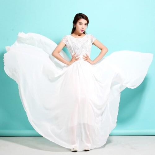 Hot 2019 Female Elegant Lace Boho Long Dress Party Wedding Ball Gown Long Dress