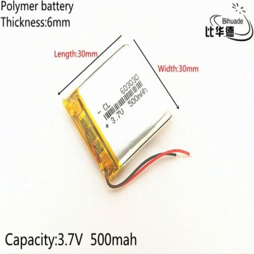Liter energy battery 1pcs 3.7V 500mAh 603030 Lithium Polymer Li-Po li ion Rechargeable Battery For Mp3 MP4
