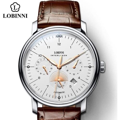 Lobinni Seagull Mens Mechanical Watch Clock Fashion Waterproof Male Wrist Watch Automatic Men Business relógio masculino