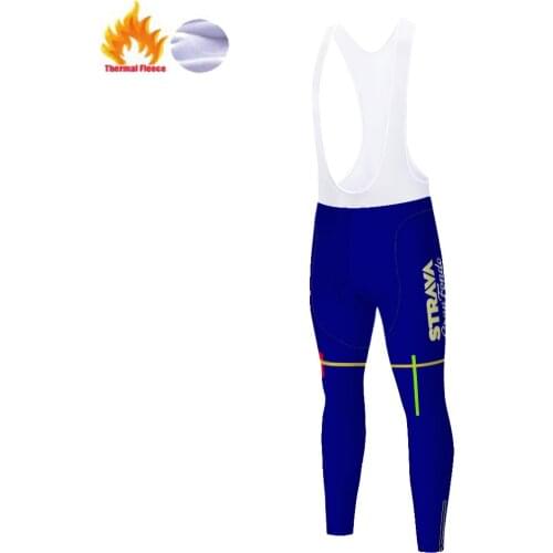 2021 STRAVA pantalon bicicleta hombre Winter Thermal fleece cycling pants men cycling tights 12D gel pad bicycle pants men