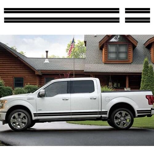 Car decals side door stripe gradient graphic vinyl car sticker fit for ford f150 super crew 5 1/2 box