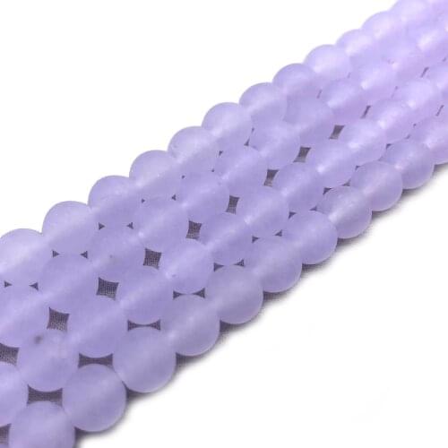 Natural Stone Matte Violet Chalcedony Jades Loose Spacer Beads 4 6 8 10 12MM Pick Size for Jewelry Making DIY Bracelet Necklace