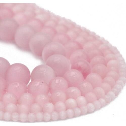 Natural Opal Spacer Light pink Cats Eye Stone 4/6/8/10/12MM Round Loose Beads For Jewelry making DIY Bracelet Necklace Findings
