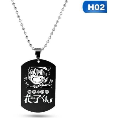 Newly bound boy Hanako Jun Toilet Bound Hanako kun black stainless steel necklace tag