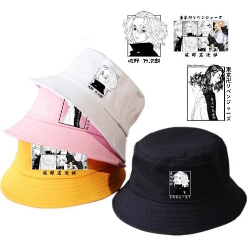 Japanese Anime Tokyo Revengers Summer Hat Women Men Panama Bucket hat The Design Flat Visor Harajuku Kawaii Fisherman Hat