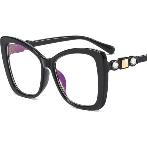 Luxury Diamond Cat Eye Eyeglasses Brand Designer Fashion Men Women Shades Uv400 Vintage Glasses 50041