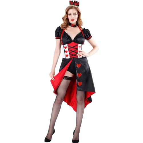 Sexy Queen of Hearts Costume Poker Queen Costumes Women Halloween Costumes for Women