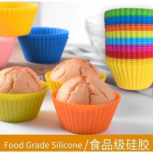 9pcs/Set Silicone Mold Round Shaped Cupcake Baking Cake Molds Kitchen Cooking Bakeware Maker DIY Cake Decorating Tools