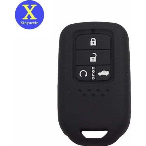 Xinyuexin Silicone Car Key Cover Case For Honda 2016 2017 CRV Pilot Accord Civic Fit Freed Remote Key Jacket Car-stying