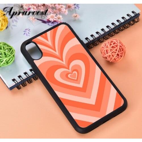 Aprarvest Love In Orange Silicone Rubber Phone Case Cover For iPhone 6 6S 7 8 PLUS X XS XR 11 12 MINI PRO MAX