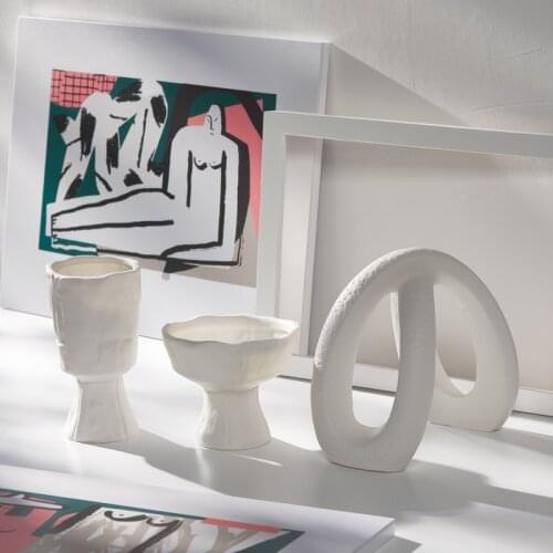 Nordic Ins Ceramic Vase Home Decoration White Vegetarian Creative Ceramic Flower Pot Vase Home Decoration Craft Gift